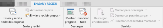 Enviar y recibir en Outlook