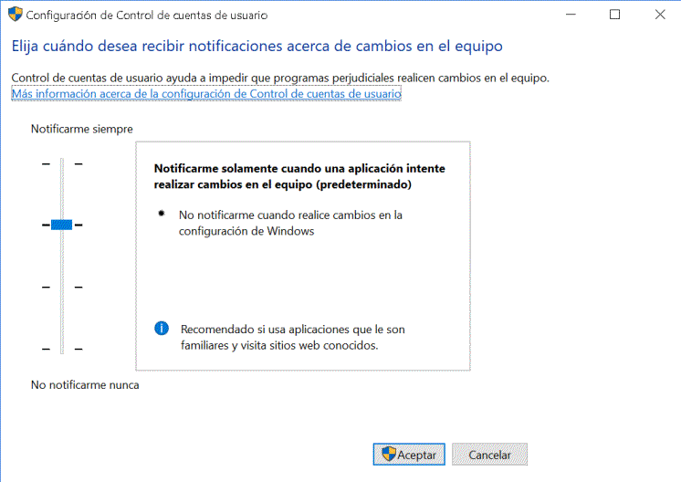 Control de cuentas de usuario