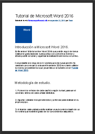 Tutorial de Word 2016 en PDF