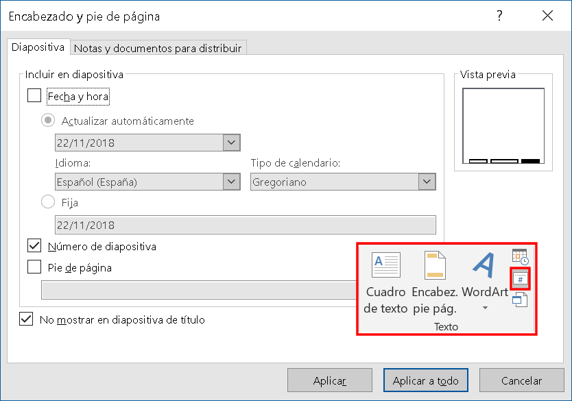 Insertar Nº de diapositiva en Ms Powerpoint