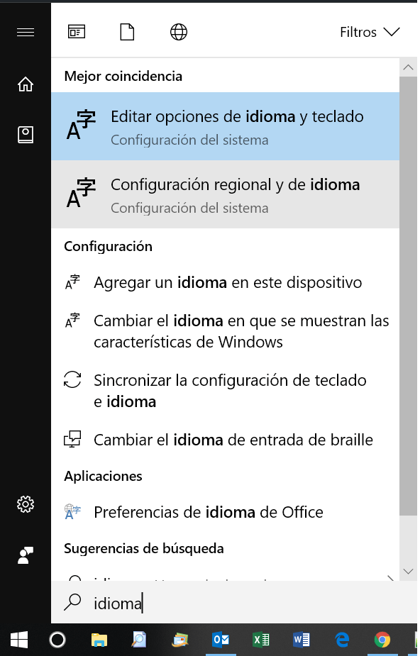 Cambiar de idioma en Windows 10