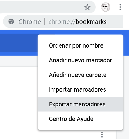 Exportar marcadores y favoritos