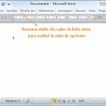 Ocultar la cinta de opciones en Word 2010