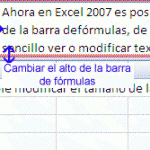 Barra de fórmulas en Excel 2007