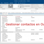 La FICHA INICIO / CONTACTOS de Outlook