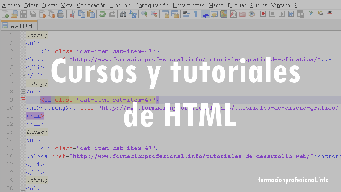 Cursos y tutoriales gratis de HTML