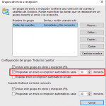 Configurar el tiempo de envío y recepción automática en Outlook