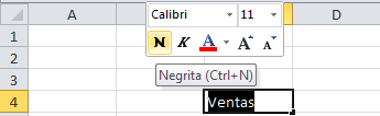 Mini barra de Excel