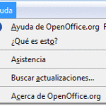 Menú Ayuda de OpenOffice