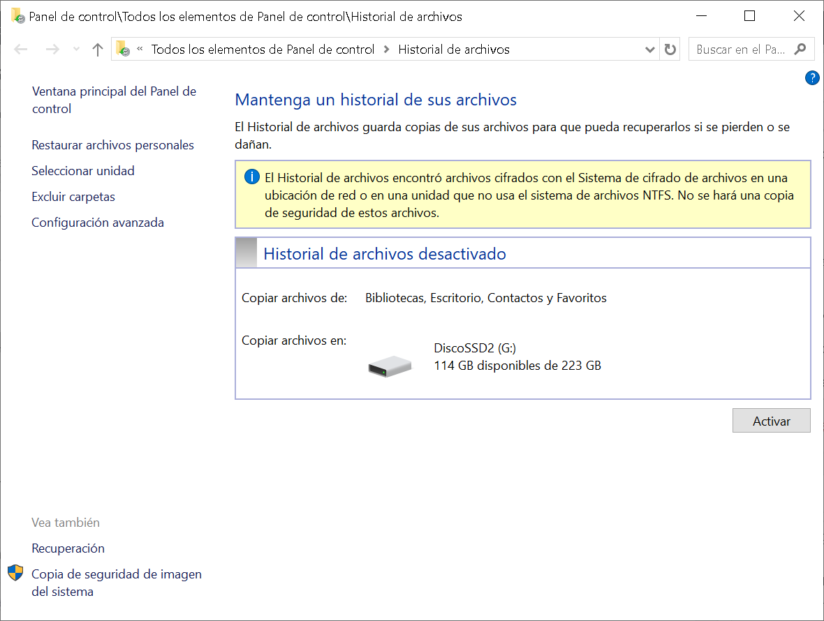 El Historial De Archivos De Windows 10 Buscar Tutorial 5219