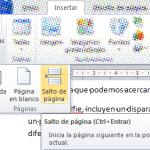 Saltos de página en Ms Word