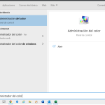 Administrador del color en Windows 10