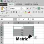 Cálculos rápidos con matrices en Excel