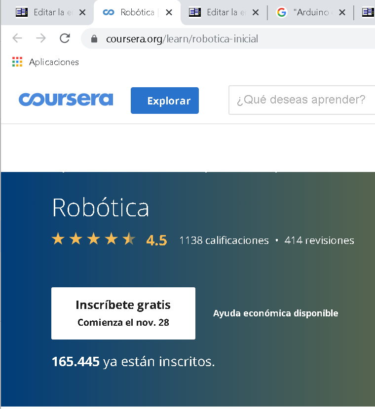 MOOC sobre Robótica 