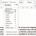 Estilos en Word 2013