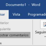 Pestaña Revisar de Word 2019