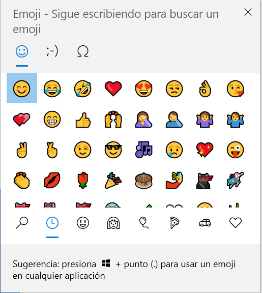 Emojis en Windows 10