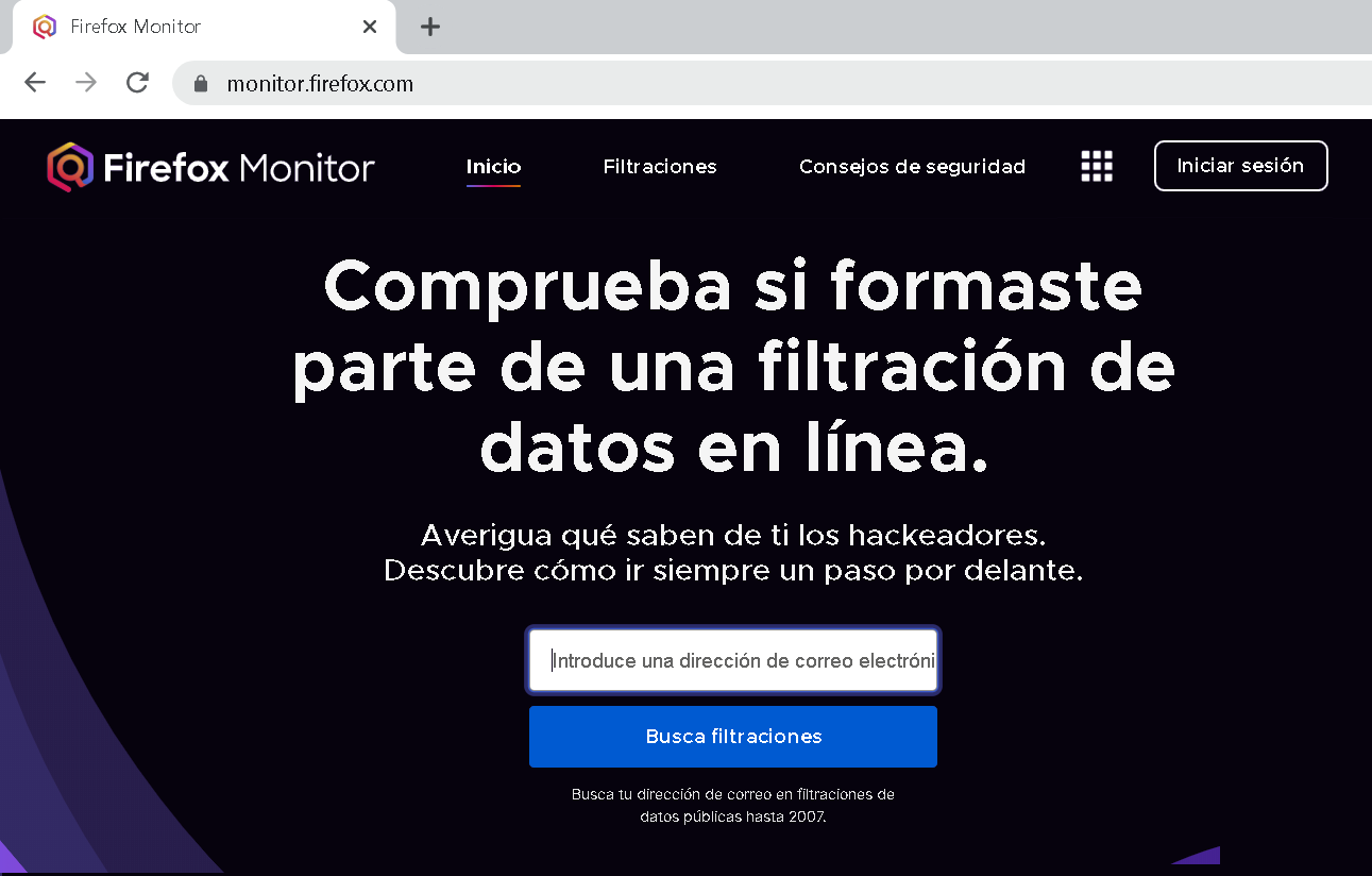 Comprobador si nuestros datos personales se han filtrado