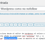 Marcar un enlace en Wordpress como no nofollow