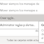 Crear reglas en Outlook