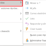 Pasos rápidos en Outlook