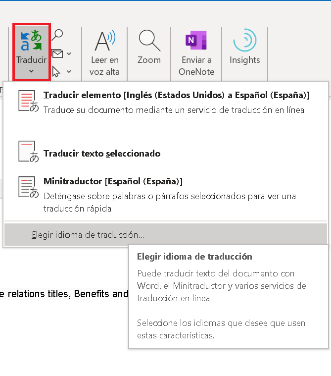 El traductor de Outlook – ? Buscar Tutorial