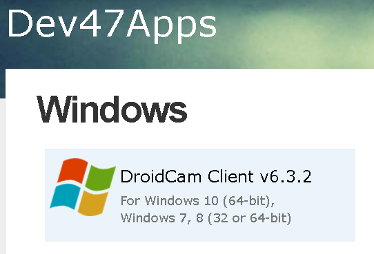 DroidCam para PC Windows