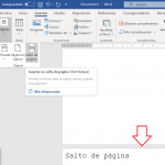 Saltos de página en Ms Word