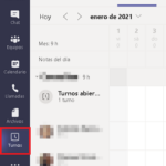 El programador de turnos de Ms Teams