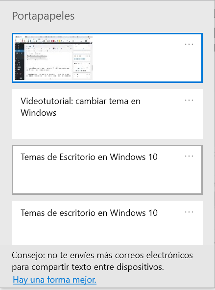 Portapapeles de Windows 11