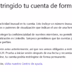 Hemos restringido tu cuenta de forma temporal: Linkedin