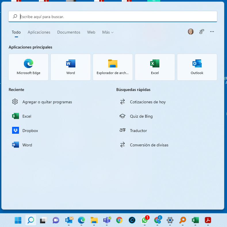Cuadro de Búsqueda de Windows 11