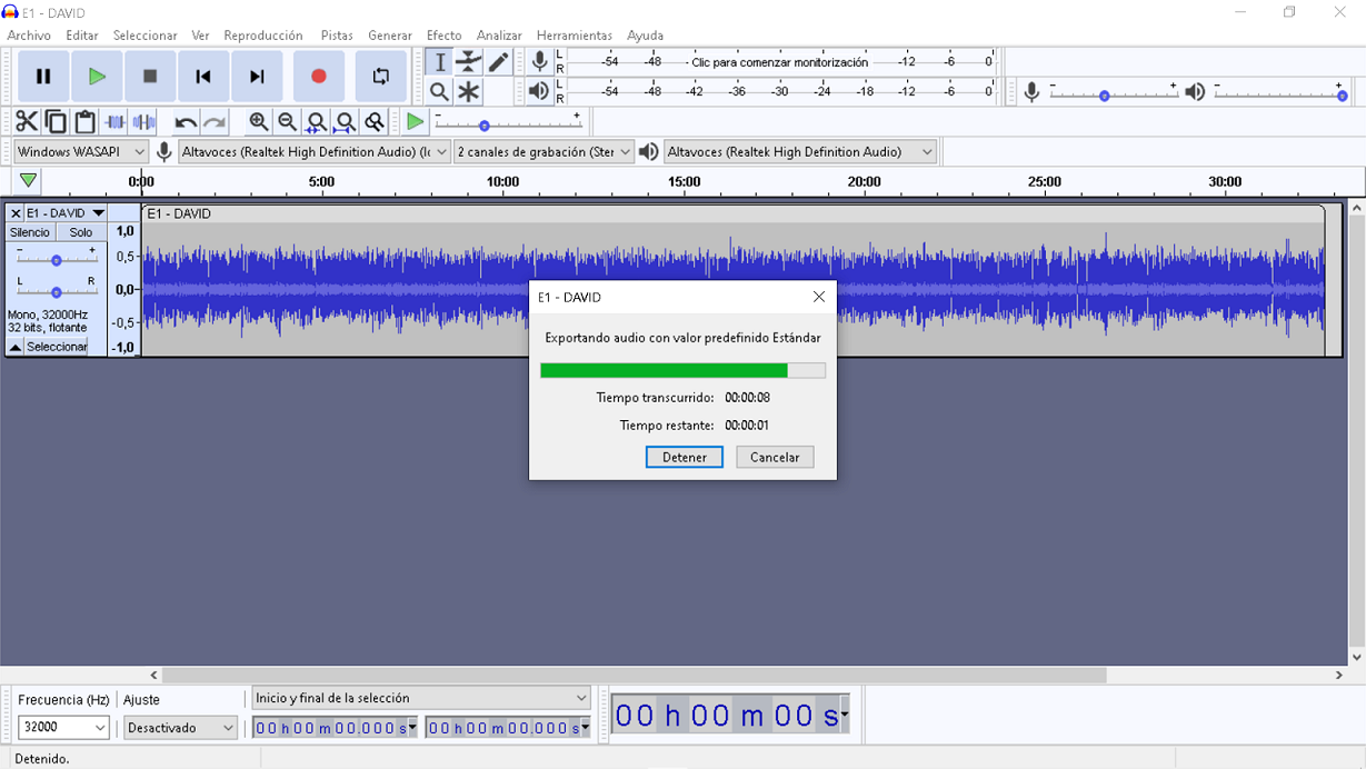 Exportar audio mp3 desde un video mp4