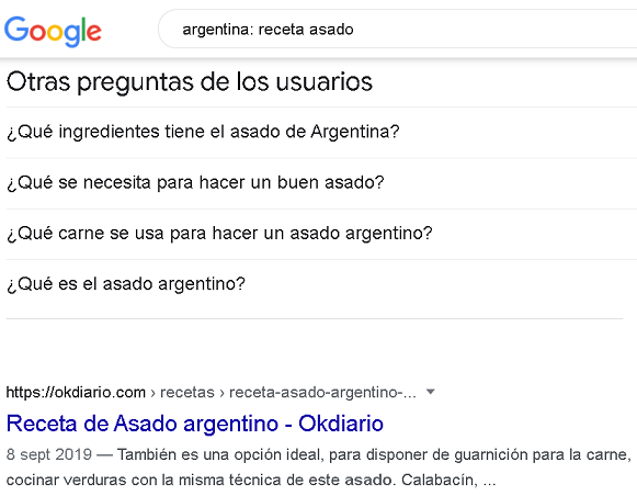 Resultados Google Argentina