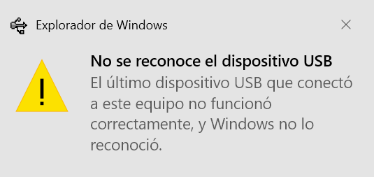 No se reconoce USB