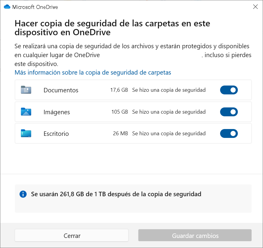 Copia de seguridad Onedrive