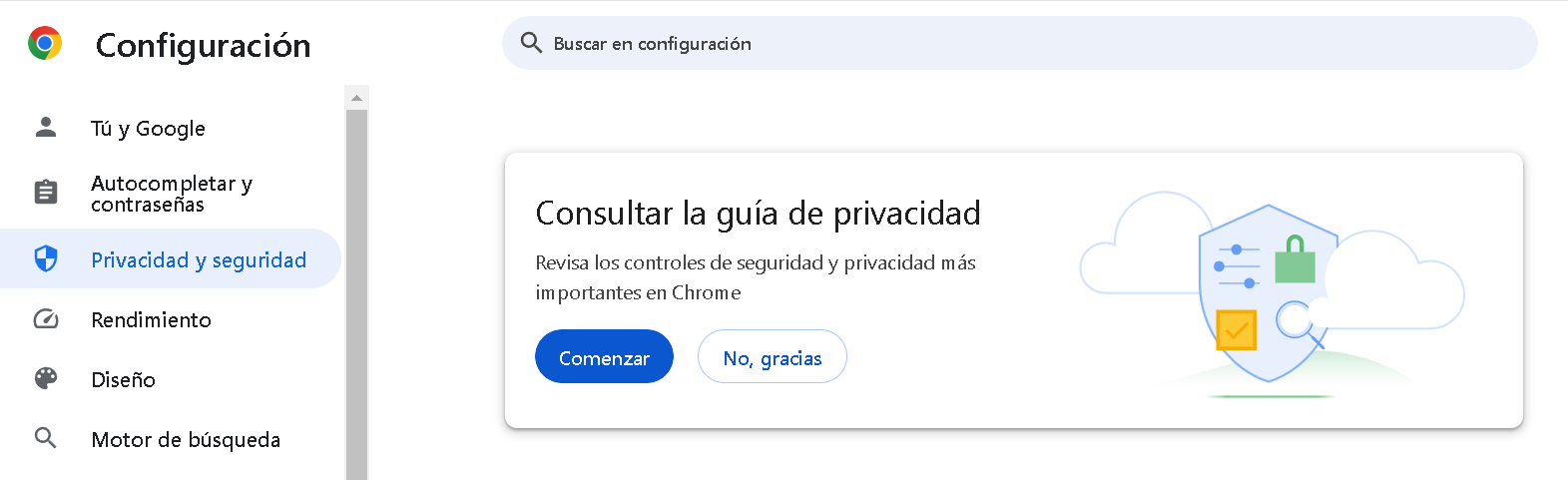 Configuración de Chrome