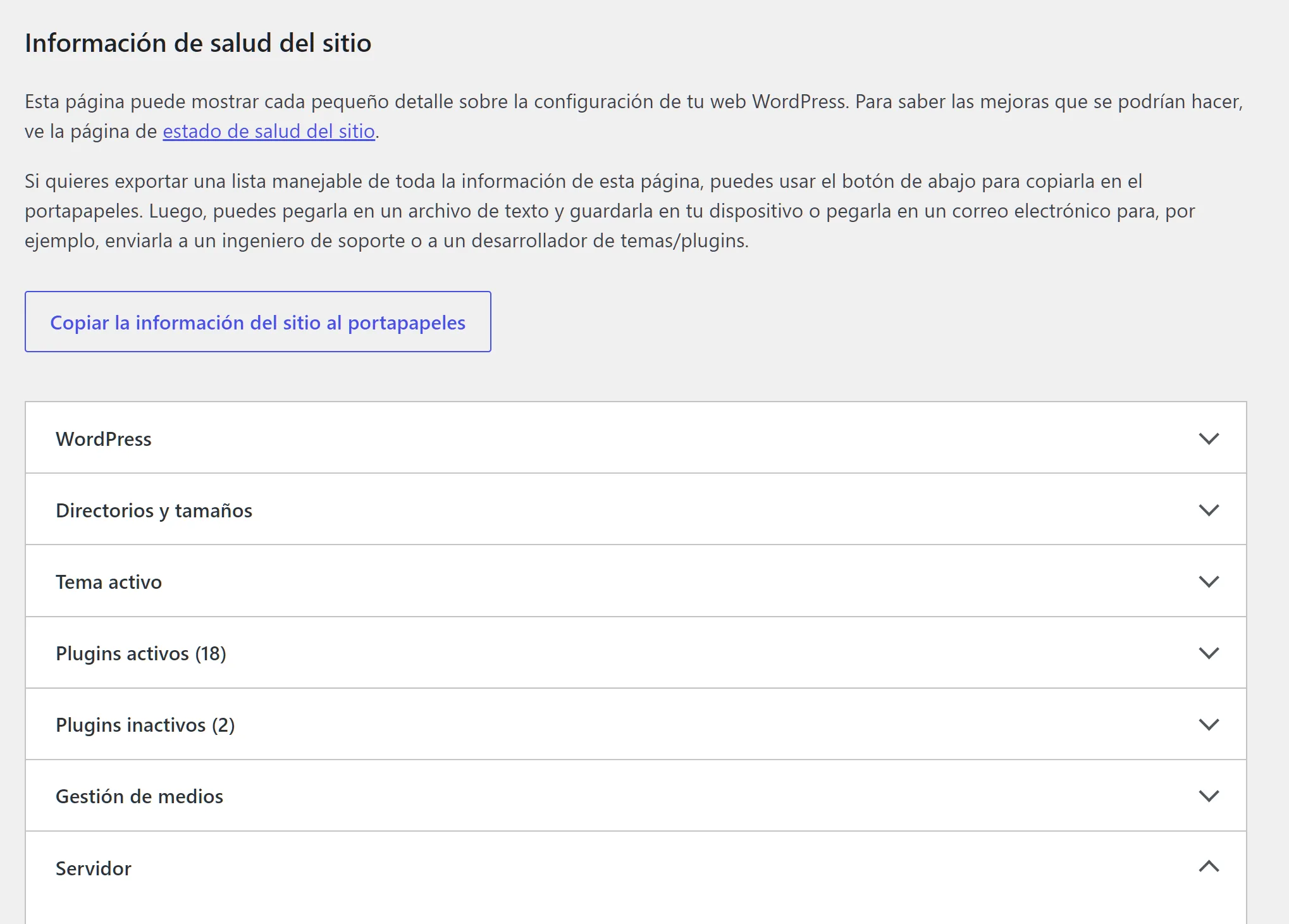 Servidor WP